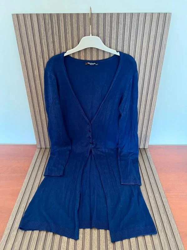 Cardigan Comprido Azul Marinho